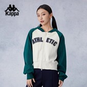 Kappa卡帕背靠背针织开身连帽衫 女复古上衣运动卫衣外套 2026新款