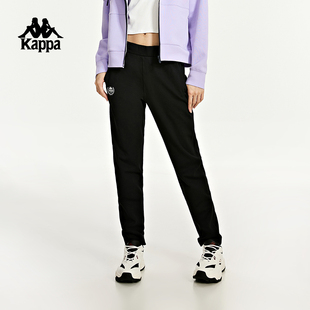 锥形卫裤 Kappa卡帕复古运动裤 简约休闲裤 女黑色针织长裤 新款