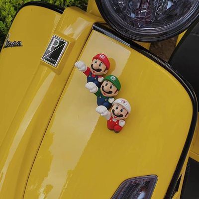 车后尾公仔个性超级马里奥电动车3d立体车贴摩托车身装饰品摆件