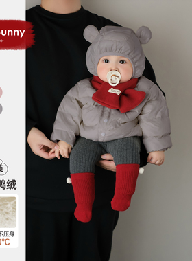婴儿冬装分体羽绒服小月龄羽绒外套2025新款婴幼儿冬季保暖外出服