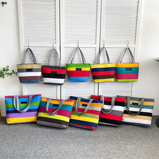 帆布包大容量结实超市购物袋帆布新款印花手机包托特包女包单肩包