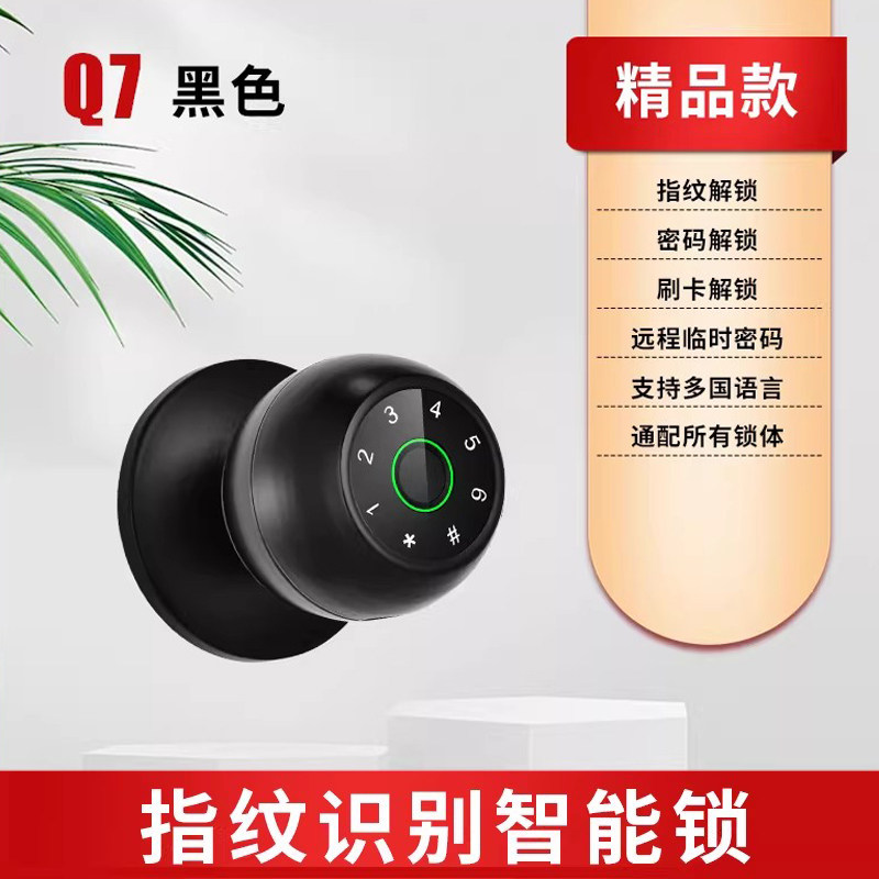 球形智能锁半导体指纹识别密码锁智能锁钥匙锁智能家用球形机械锁