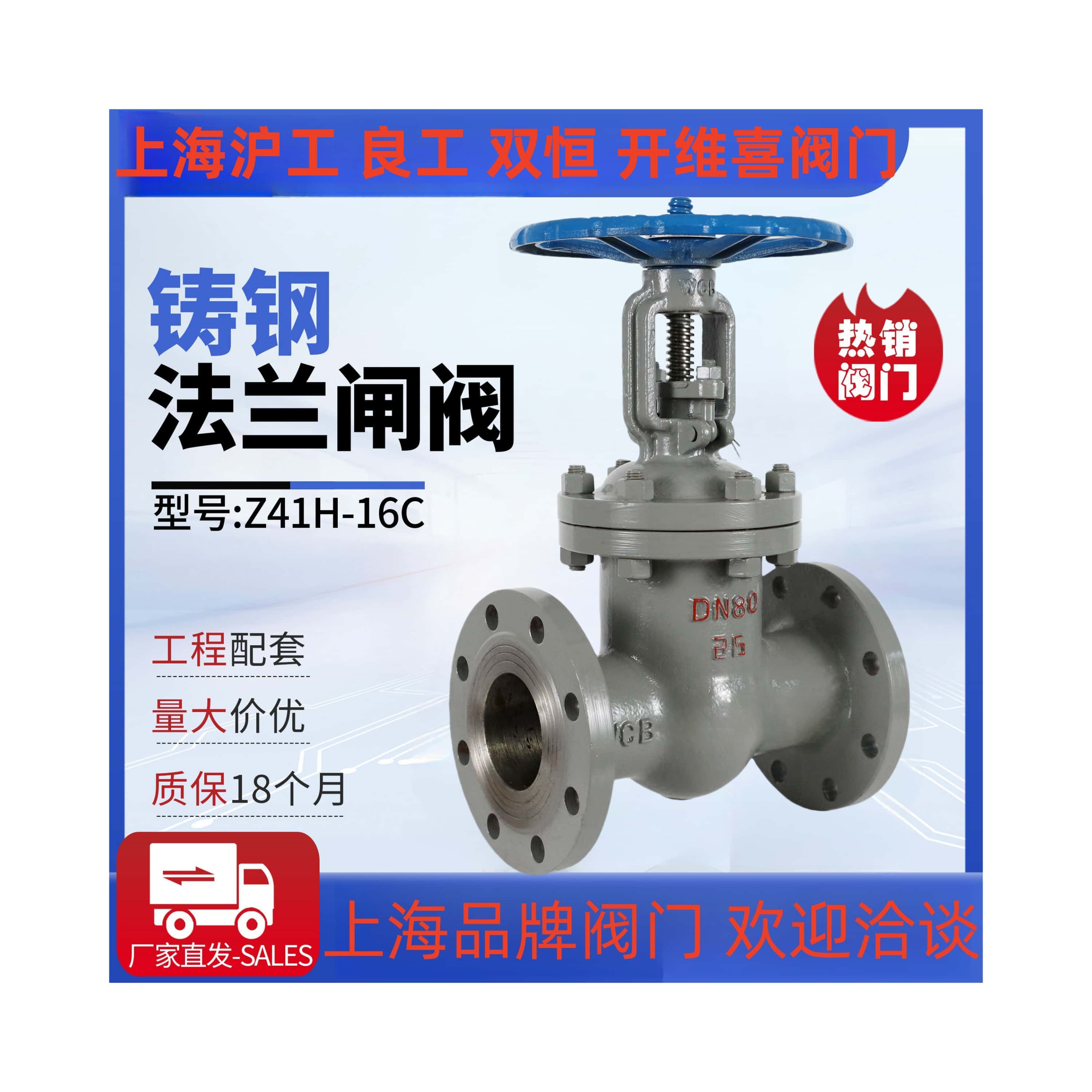 上海精工沪工Z41H-16C铸钢闸阀