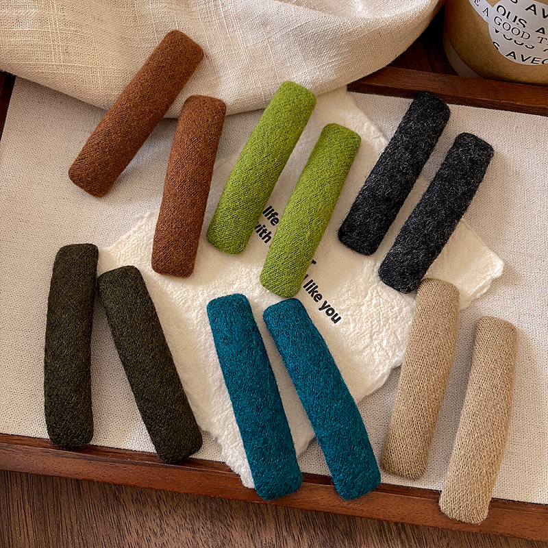 韩国复古毛呢bb夹发夹女2025新款刘海碎发边夹简约后脑勺夹子头饰