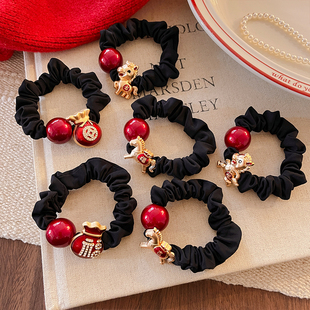 高弹力儿童新过年头饰发圈可爱扎马尾发绳本命年耐用皮筋马年头绳