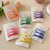 彩色鸭嘴小发夹女网红2023新款 碎发一字夹发卡子儿童刘海夹子头饰