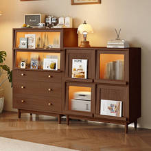 实木书柜带玻璃门定制柜子家用客厅书橱展示柜尺寸定做杂志书架