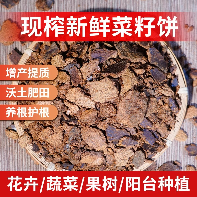菜籽饼肥料农家自榨养花种菜绿植有机肥种果树园蔬菜种花钓鱼打窝