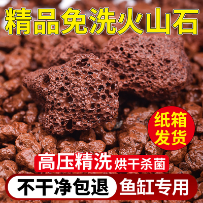 免洗火山石乌龟鱼缸专用底砂颗粒精洗火山岩滤材水族造景装饰铺底