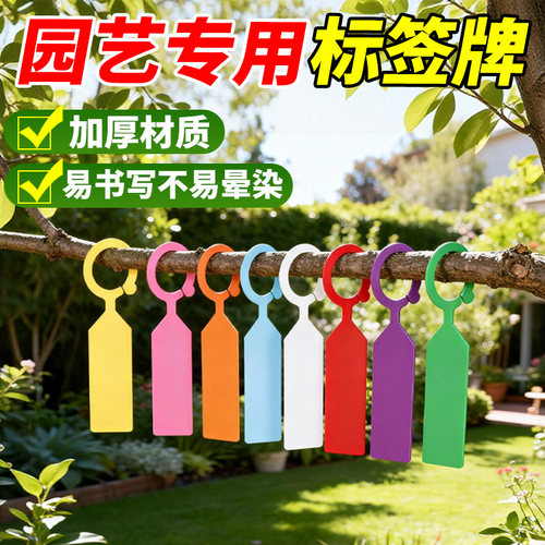 园艺标签植物挂牌防水吊牌记号牌塑料植物花卉水果标识卡环扣卡