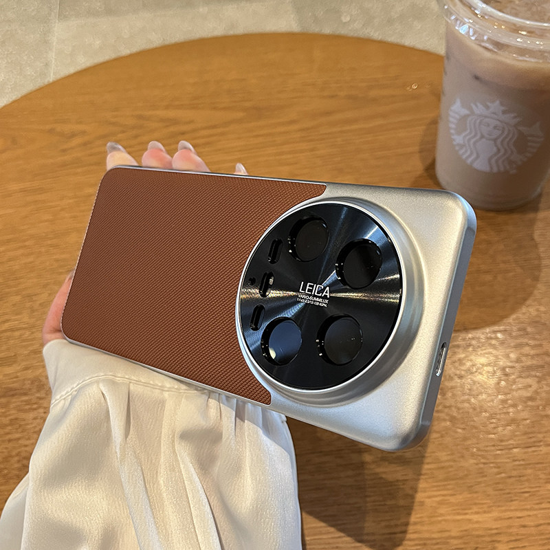 适用小米14ultra手机壳荔枝纹