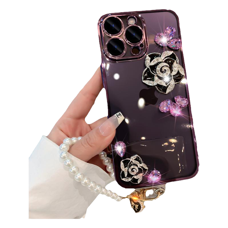 山茶花轻奢适用苹果14promax手机壳新款2025女高级感iphone13promax镜头膜15透明16外壳12一体防尘网11手机套