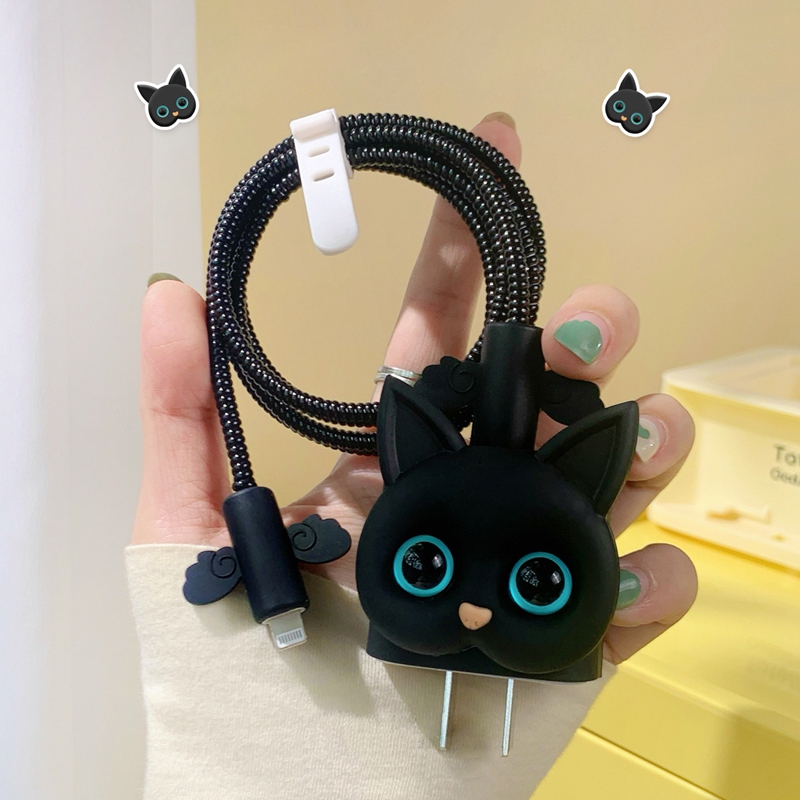 樱声卡通猫咪可爱数据线保护套