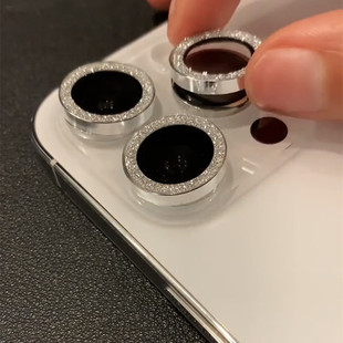 适用iphone17promax闪粉定位镜头膜苹果16摄像头室外保护罩14镜头闪钻15相机手机保护贴13镜头盖plus手机配件