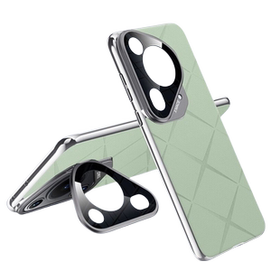 镜头金属隐形支架樱声适用华为pura70pro手机壳新款高级感70pro+全包防摔手机套70 Ultra电镀格纹情侣保护套