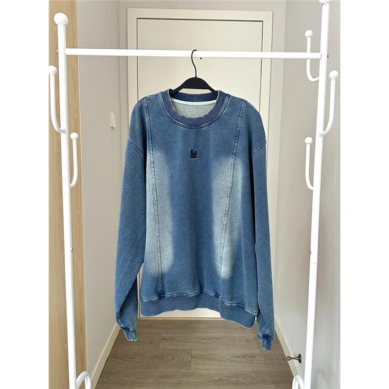 ROUMIKL欧货高档牛仔卫衣慵懒风又a又飒两件套装春秋新款搭配一整