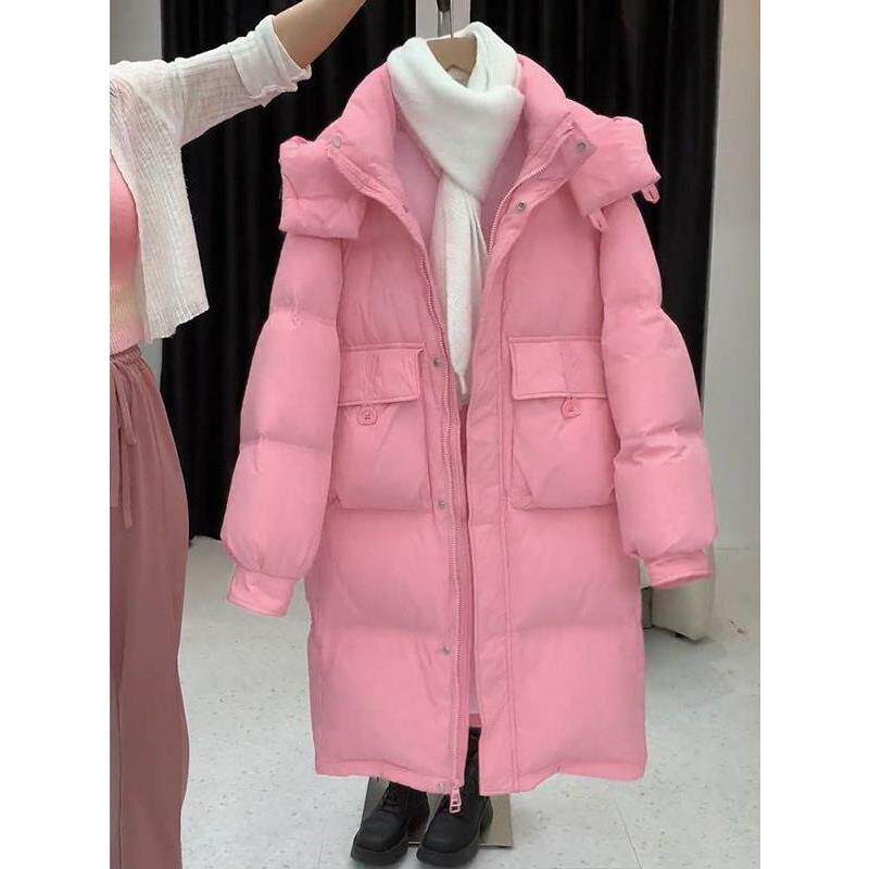 ROUMIKL紫色服女中长款过膝2025冬季新款今年流行加厚外套衣袄