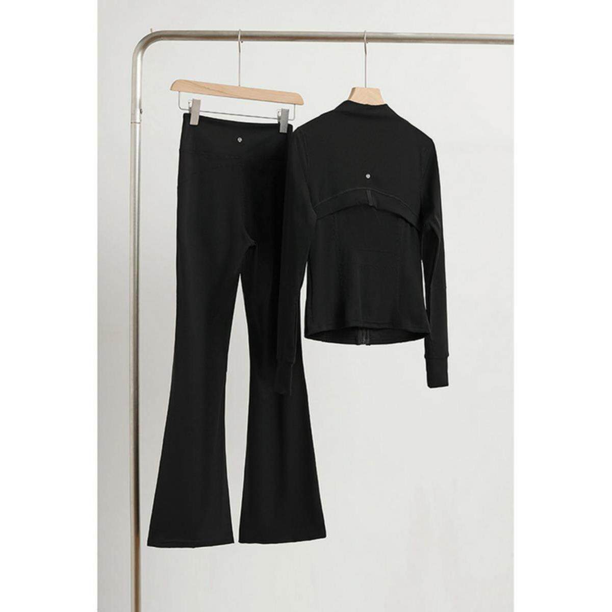 ROUMIKL新款跑步运动服套装女2025秋季韩版高级感瑜伽服长袖微喇