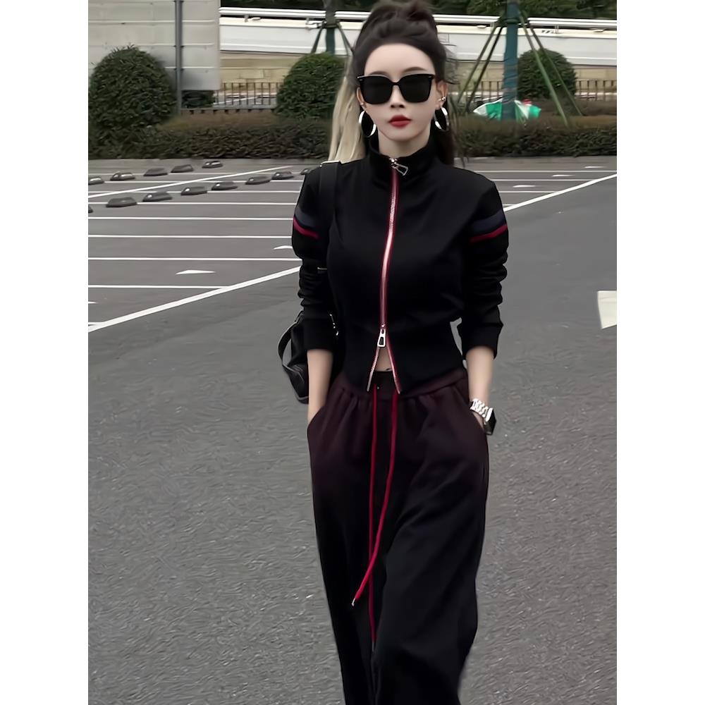 ROUMIKL春秋款设计感小众卫衣套装女2025年春秋洋气上衣气质运动