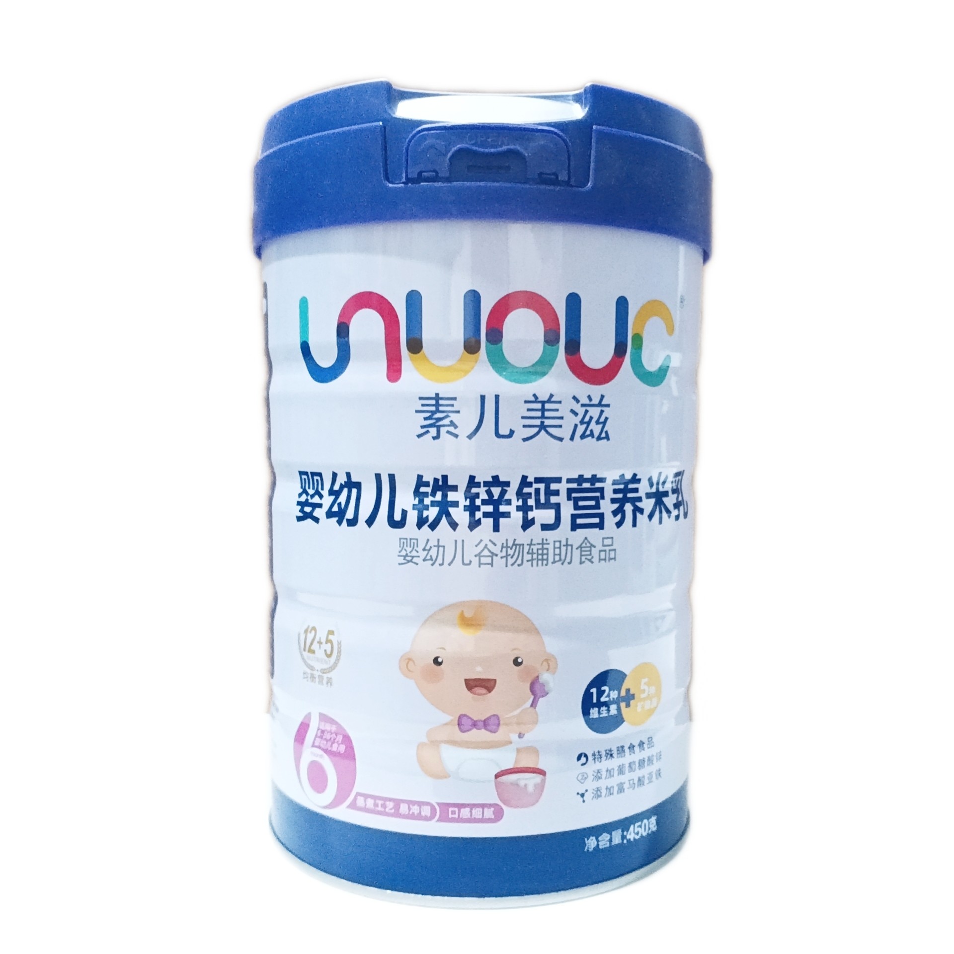 买一送一素儿美滋婴幼儿原味初期纯营养高铁钙铁锌营养米乳450克