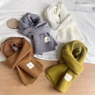 加厚保暖ins风纯色简约气质围脖 egg围巾女冬季 2025年新款 百搭韩版
