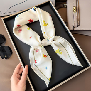 小方巾丝巾女系脖装饰领巾春秋夏季搭配衬衫学生护颈仿真丝薄围巾