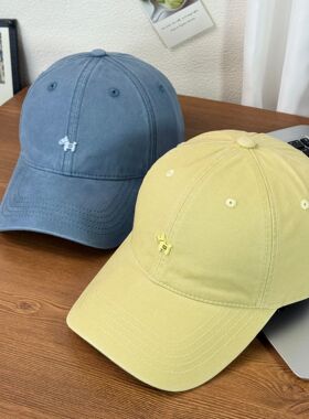 韩国小马立体装饰棒球帽减龄休闲百搭纯色鸭舌帽女春夏洋气休闲帽