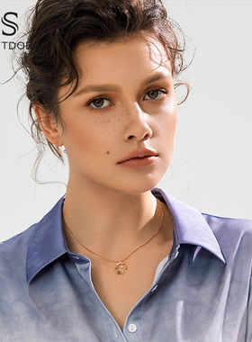 softdora/索缇朵仲夏夜之梦项链女S925银玫瑰金色花环锁骨链送礼