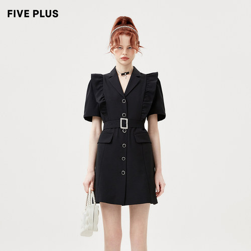 西装领甜酷FivePlus连衣裙