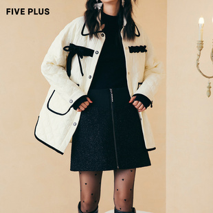 呢半身裙女高腰A字裙短裙子拉链气质女冬装 FIVE PLUS花式