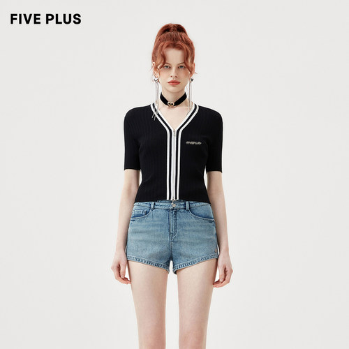 FivePlus拉链条纹夏装