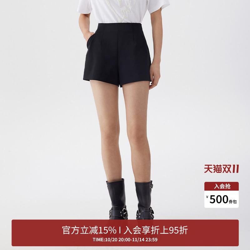 通勤高腰西装短裤