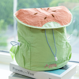 背包帆布双肩包高级感书包儿童短途旅行包外出秋游卡通幼儿园小包