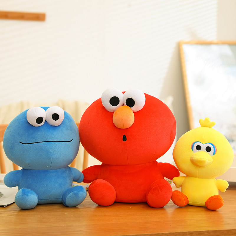 芝麻街公仔毛绒玩具玩偶萌娃娃艾莫甜饼怪大鸟网红同款生日礼物女