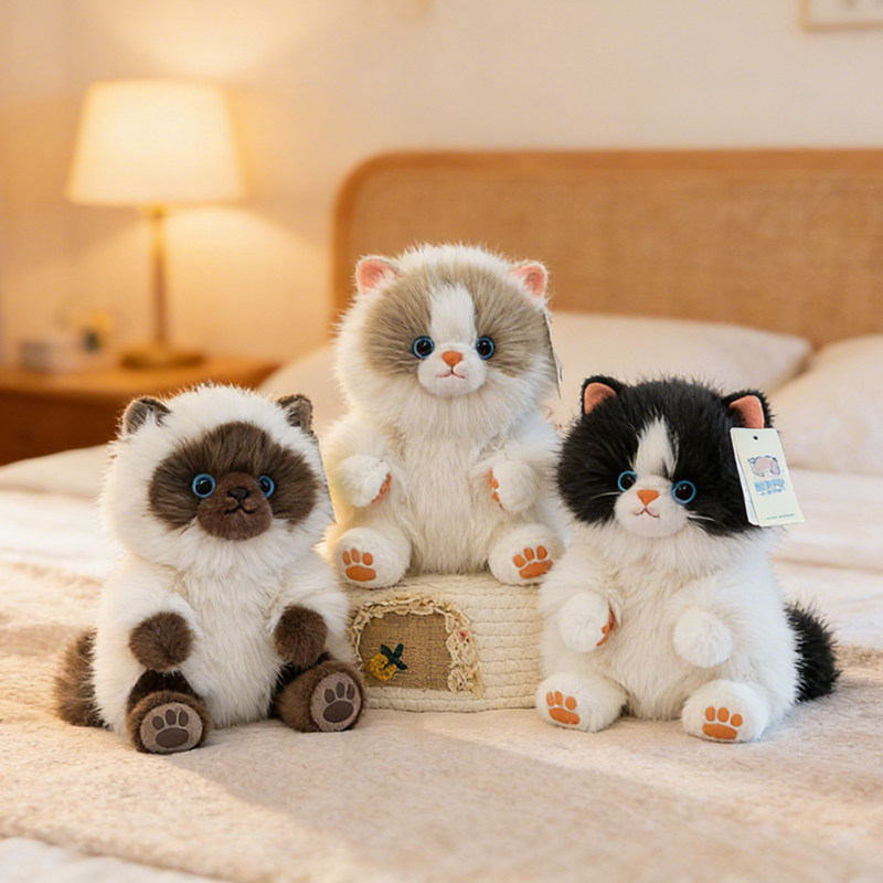 正版坐姿可爱长毛猫咪公仔挂件仿真布偶猫奶牛小猫玩偶陪伴型抱枕,玩具/童车/益智/积木/模型,毛绒/玩偶/公仔/布艺类玩具,淘宝优惠券,粉丝福利购,淘宝优惠卷