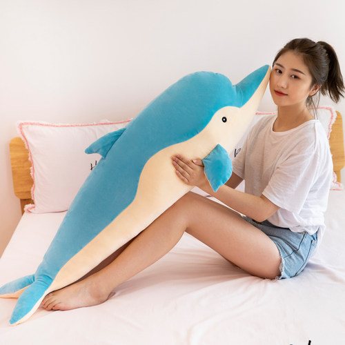 蓝色海豚公仔小布玩偶婚庆礼物