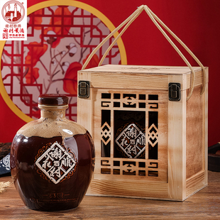 谢村桥牌有机典藏谢村花雕酒1.75升坛装礼盒12度谢村黄酒有机食品