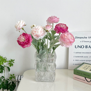 洋牡丹仿真假花植绒芍药客厅装饰花摆件餐桌花摆设玄关仿生花家居