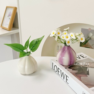 北欧风洋葱陶瓷瓶仿真创意小花瓶简约客厅摆件插花桌面装饰品