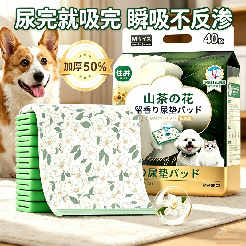 山茶花清香一次性吸尿纸猫狗通用尿垫隔尿垫防漏除臭吸水训导包邮
