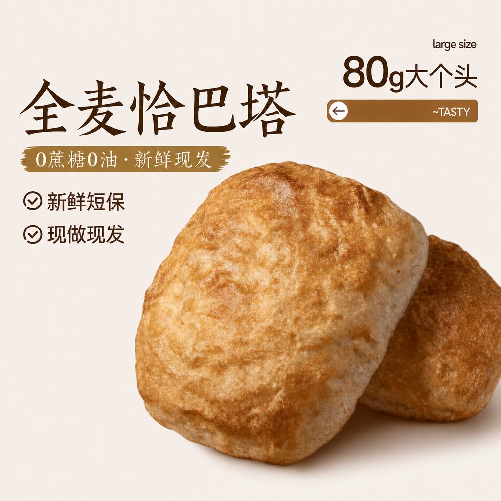 全麦恰巴塔面包整箱无添蔗糖饱腹图片