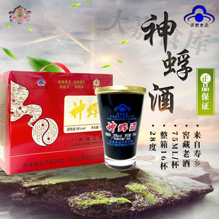 广西老字号浦北神蜉酒大黑蚂蚁酒28度酒75ml/杯礼盒装送礼品年货