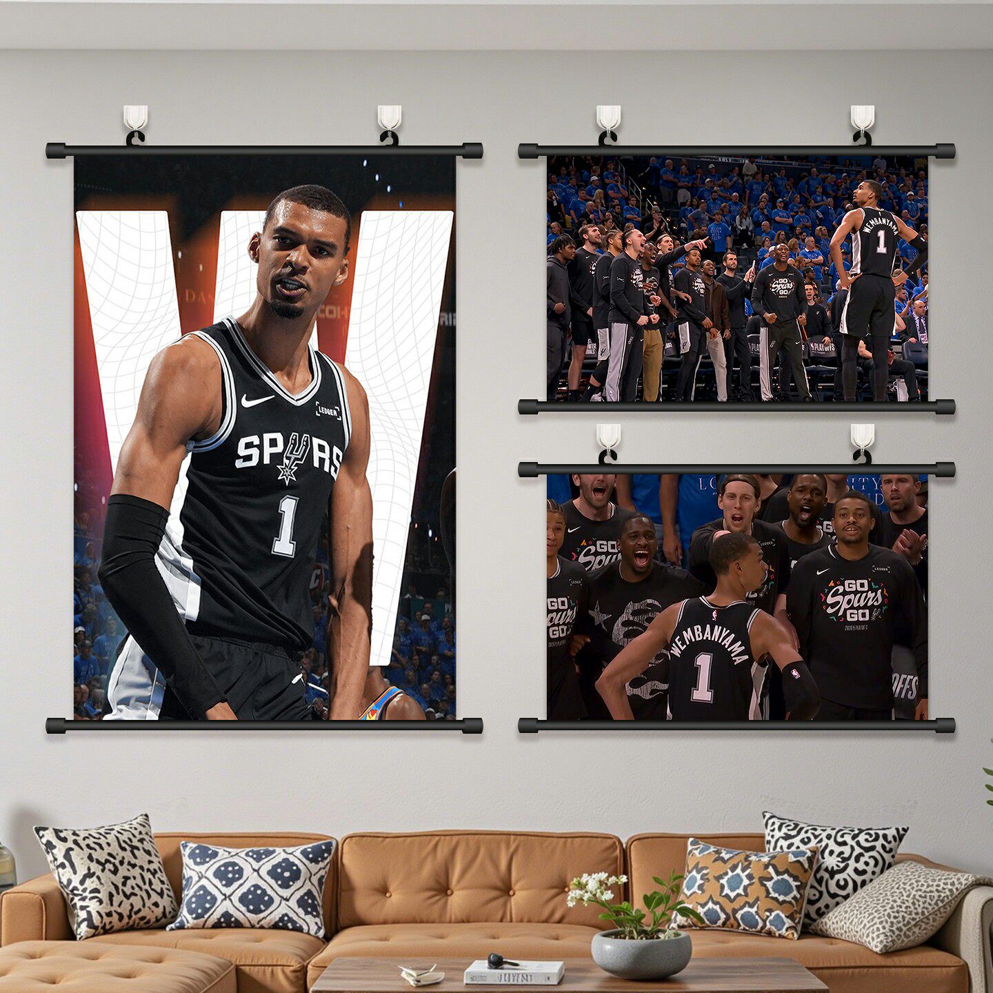 文班亚马挂画NBA篮球明星海报名场面马刺客厅卧室装饰画壁画贴纸