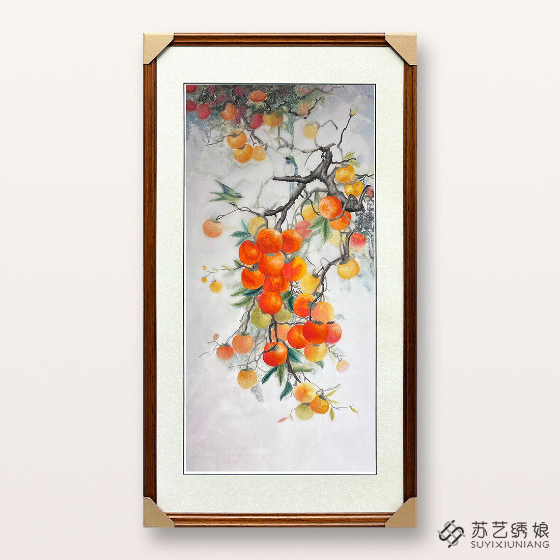 非遗苏绣成品挂画手工刺绣精品事事如意花鸟客厅玄关挂画别墅挂画