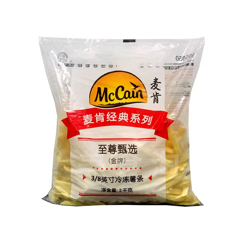 麦肯3/8英寸金牌直切薯条2kg*6包/商用餐饮使用奶茶店西餐厅用