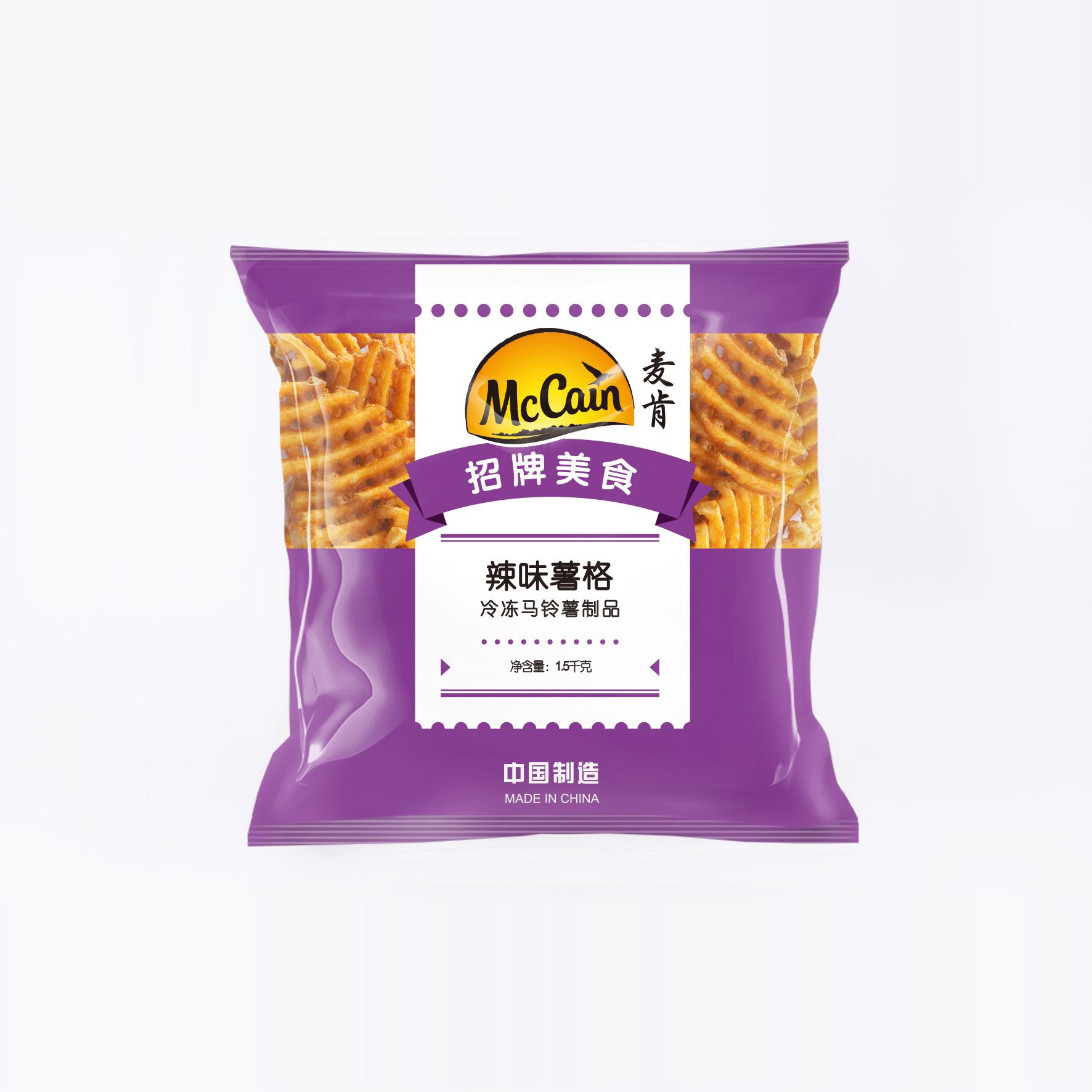 麦肯冷冻辣味薯格1.5kg*6包/商用餐饮使用奶茶店西餐厅用