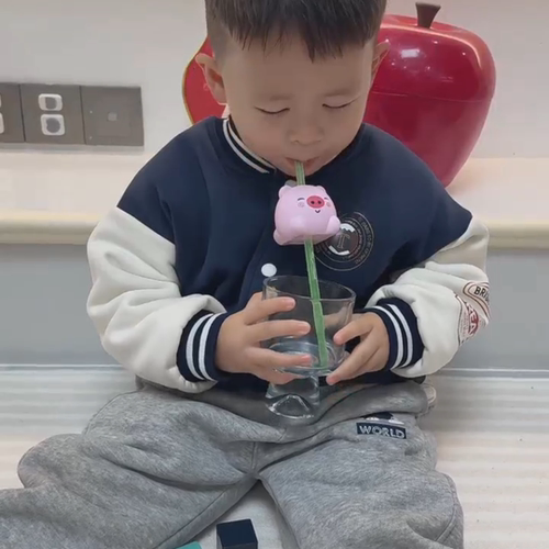 网红动物发声吸管会叫的趣味音效儿童喝水吸水会响会说话宠物吸管