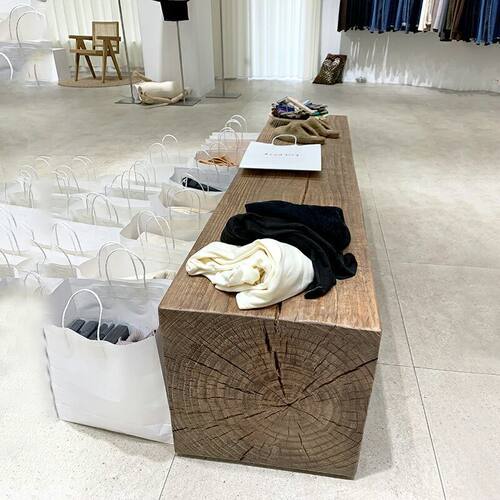 北欧原木长凳进门换鞋凳实木电视柜民宿木艺餐馆咖啡厅服装店凳子