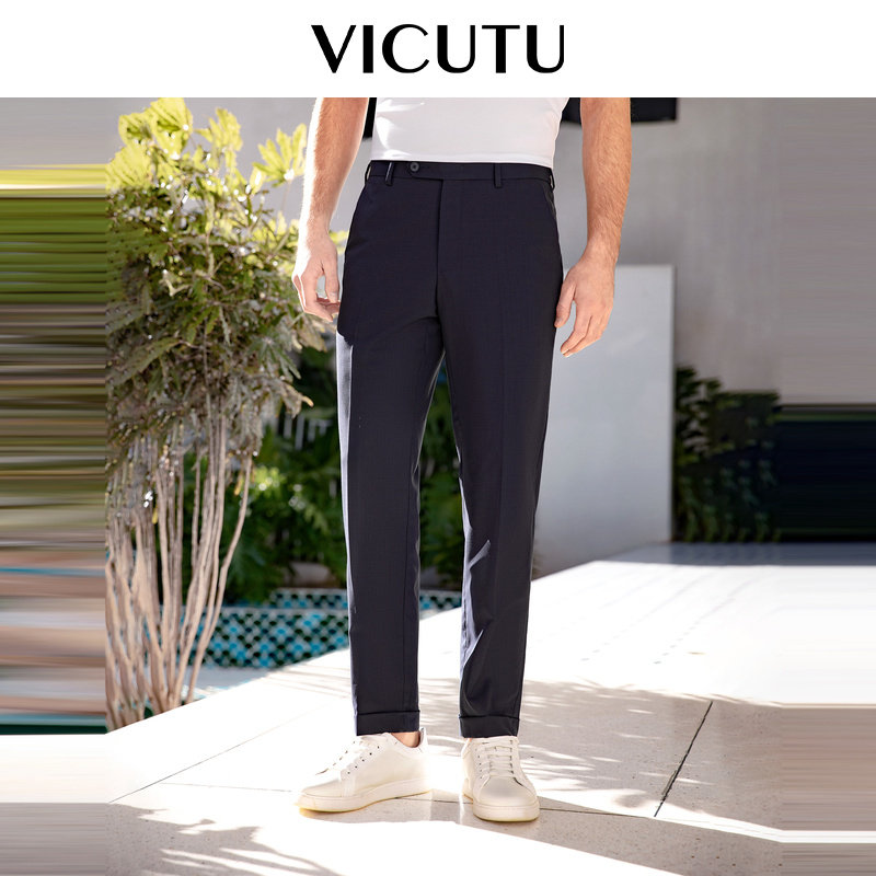 VICUTU威可多男单西裤绵羊毛舒适柔顺商务休闲西服裤长裤