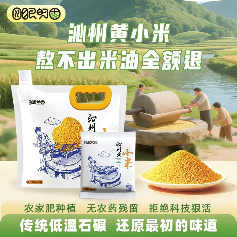 四眼的田沁州黄石碾小米宝宝米油